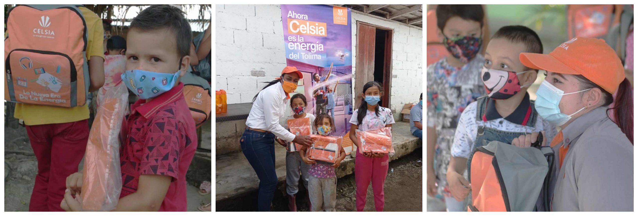 En El Espinal, Tolima, Celsia entregó útiles escolares a 67 niños de las veredas Montalvo y Agua Blanca
