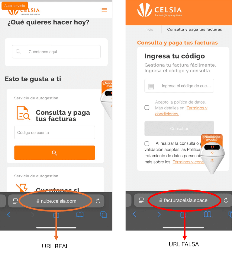 Celsia alerta a sus clientes sobre suplantación  del sitio web para pago de factura